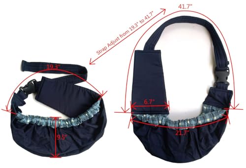 Pet Sling Carrier, OrgMemory Adjustable Bag, Small Dog Cat Outdoor Shoulder Carrier Most Suitable: 3-8 lbs (Blue Plaid) by OrgMemory - Image 2