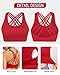 nine bull Sports Bras for Women, Criss-Cross Back Strappy Sports Bra Longline Padded Medium Support Workout Crop Tank Tops Yoga Bra with Removable Cups