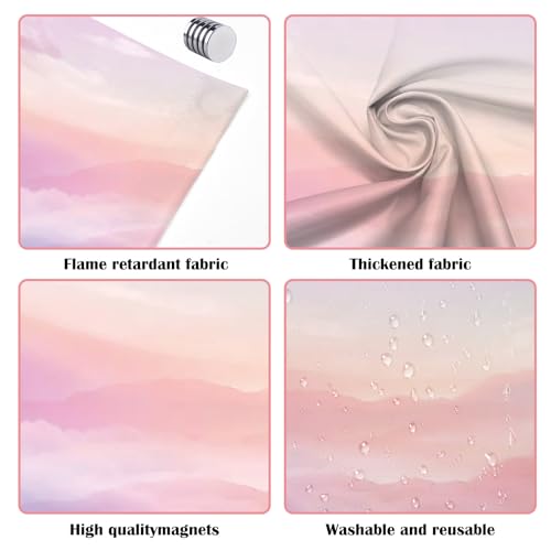 Image of ANGSYLTH 8 Pcs Fluorescent Light Covers - 4 x 2 Feet Covers for Ceiling Lights, 8 x 10 Magnetic Light Filters for Classroom, Office, Hospitals (Pink - Sky)
