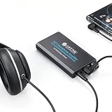 eSynic 16-600Ω Bass Headphone Amp Portable - HiFi 3.5MM Audio Headphone Amplifier Rechargeable with Bass Switch-Aluminum Alloy Case &12H Playtime-0.005% THD for MP3/Phone/PC/Laptop/Car (3.5mm AUX)