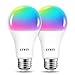 LVWIT 12W E27 Ampoule LED WiFi Intelligente à Intensité Variable, Compatible avec Bluetooth, Google Home Alexa Tuya Smart Life App, RGB Givré 100W 1521Lm, Pas de Hub requis, 2 Packs