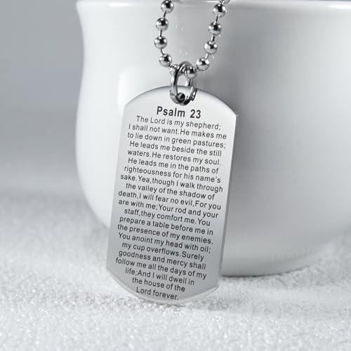 Christian Scripture Religious Dog Tag Necklace,Catholic Bible Verse Baptism Confirmation Sacrament Gifts2