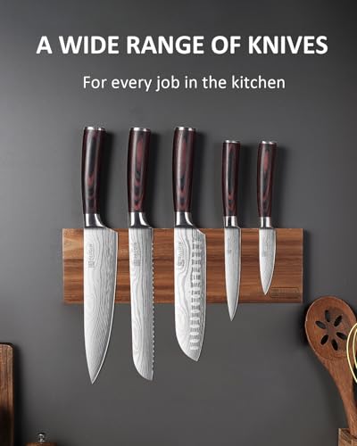 PAUDIN Kitchen Knife Set, High Carbon Stainless Steel Kitchen Knives, 5 Piece Chef Knives Sets with Ergonomic Handle, Japanese Knife Set,Cooking Knives Come with Gift Box - Image 7