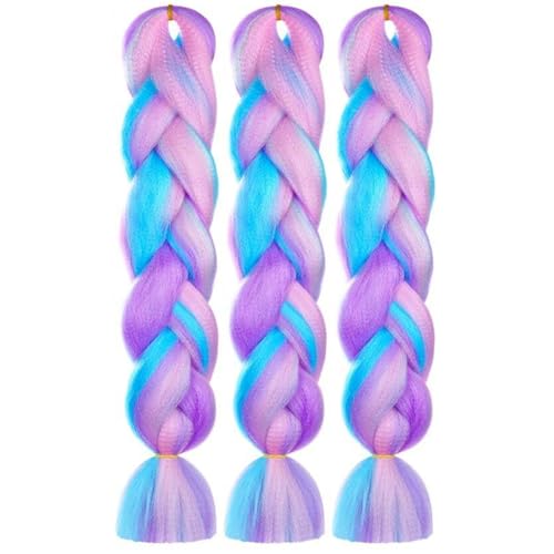 AUYAO Allungato Intrecciare, 3pcs Dreadlock Parrucca, Ombre Jumbo Trecce Jumbo