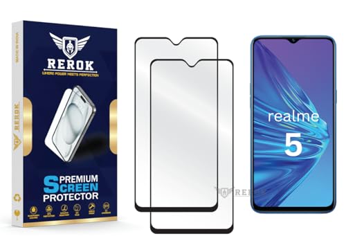 Image of Gorilla Tempered Glass Screen Protector Compatible with Realme 5 [Pack of 2] | Edge-to-Edge, Bubble-Free, Case Friendly, Easy Installation Kit