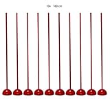 ✅ 10x Slalomstange, Durchmesser: 25 mm, robuster und formstabiler Kunstoff - Stangenlänge: 160 cm (je 2 x 80 cm zusammensteckbar)