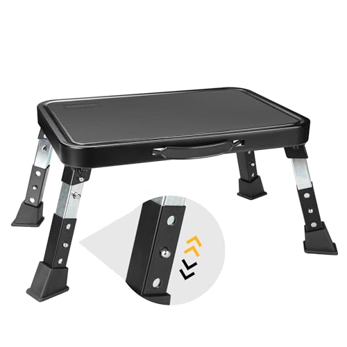 BONTEC 3-Level Folding Step Stool, 330lb Heavy-Duty