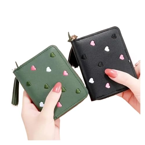 wallet 1PC Women Small Wallet Ladies Fit For Mini Tassel Wallet Cute Girl Short Zipper Lovely Pu Leather Coin Purse Female Hand Wallet Purse Portable(Light pink)4