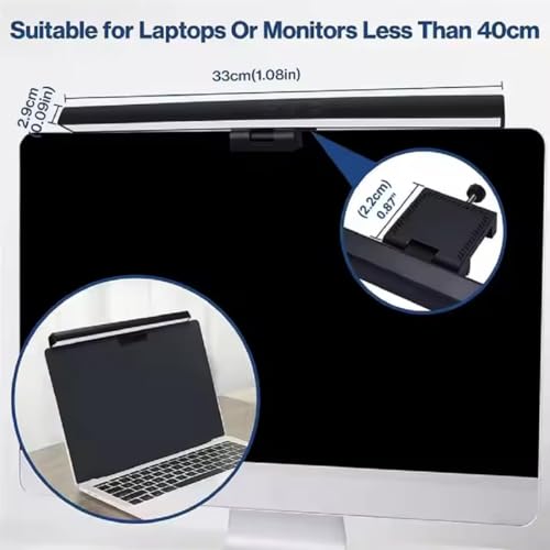 Image of LED Monitor Light Bar, USB Powered Screen Light with 3 Color Modes, Stepless Brightness Control, Eye-Caring Monitor Lamp, Touch Control, Auto-Off Timer, Adjustable Clip-On Light for PC, Laptop
