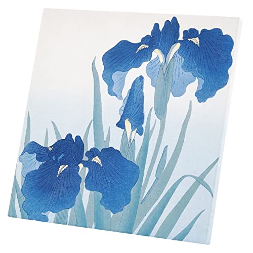 Tableau décoratif iris bleu style japonais 60x60 cm pour habiller vos murs