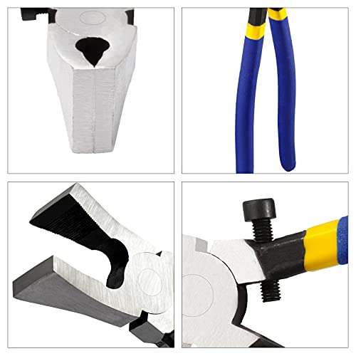 Leontool 8 Inches Glass Breaking Pliers With Rubber Tips Key Fob Pliers Flat Jaws Glass Running Tool With Adjustable Screw For Key Fob Hardware Stained Glass Mosaics Tiles Mirror #TOP3