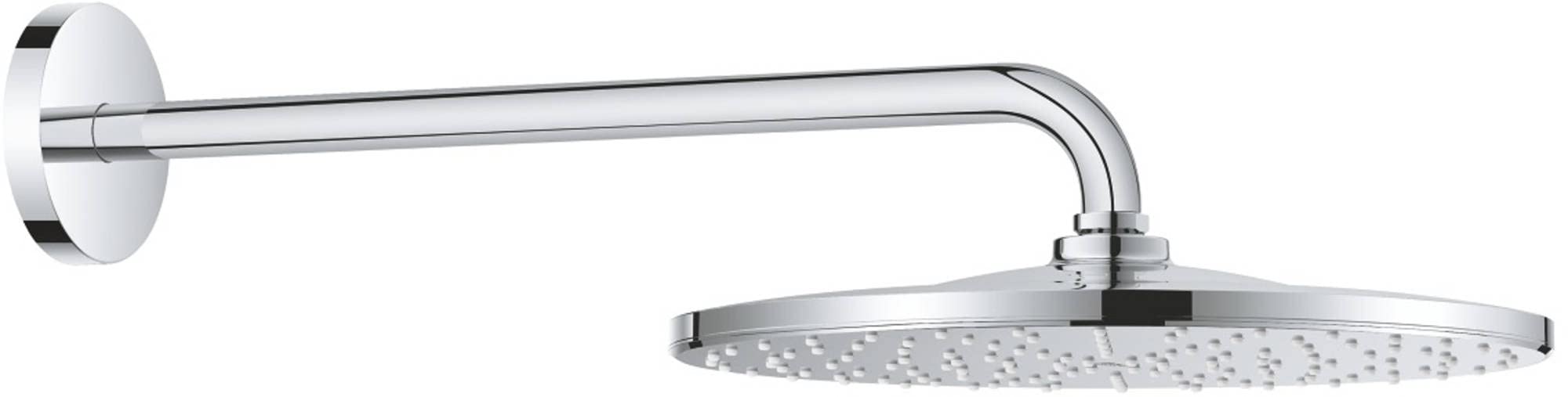 Grohe Chrome Rainshower Mono 310 Head Shower Set With 310Mm Wall-Mounted Shower Head And 422Mm Shower Arm, Water-Saving, Round Shape, Made In Germany 26558000