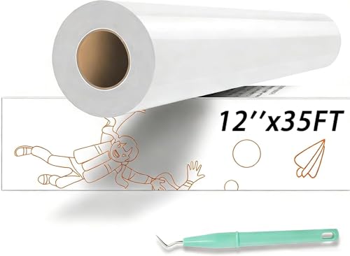 HTVRONT HTV Vinyl Rolls Heat Transfer Vinyl White HTV 12 x 35ft