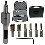 Assorts Newly Developed Rotary Broach (Metric) – R8 Shank (7/16” UNF Drawbar Thread + 7 PCS H.S.S. Square Punch Set (3–12 mm)-Enhanced with Wobble