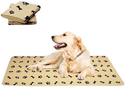 Washable Pee Pads for Dogs + Pet Grooming Gloves – Waterproof & Non-Slip Fast Absorbing Puppy Potty Training Pads,Reusable Whelping Pads, Pee Pad for Guinea Pig Cage,Dog Playpen Mat