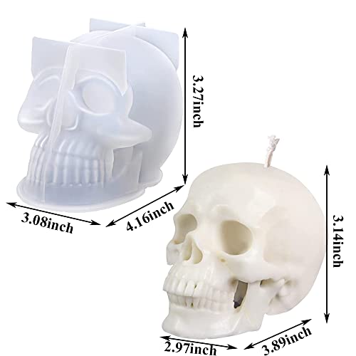 Ourashero 2Pcs 3D Skull Candle Mold Set Large Skull Silicone Mold For Aromatherapy Candle Soap Making Diy Epoxy Mould Resin Casting Art Crafts Lotion Bar Clay Halloween Party Supplies Home Décor #TOP1