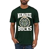 Junk Food NBA - Milwaukee Bucks - Above The Rim - Officially Licensed Adult Short Sleeve Fan Tee for Men and Women Forest Green