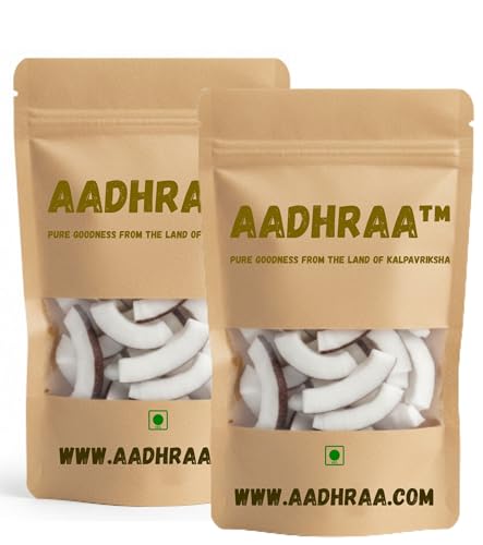 Image of AADHRAA Premium Tiptur Dry Coconut or Copra Sliced for Easy Use (Kopra | Kuridi | Kobbari) (1kg x 2) (2 KG)