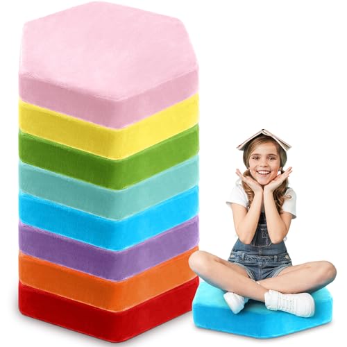 8 Pack Hexagon Floor Pillow Cushions for Kids