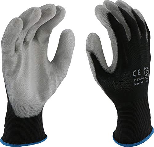 West Chester Posigrip 713Sugb Polyurethane Palm Coated Nylon Gloves - [Pack Of 12] 2X-Large, Gray, Knit Wrist #TOP10