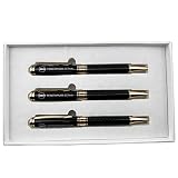 Fengtaiyuan JSB07P3, Metal Pens, Black Gel Ink Rollerball Pens, 0.7mm, Fine Point, 3 Pack, Writting
