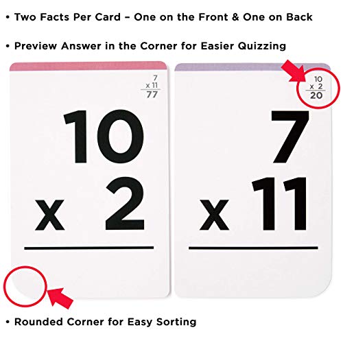 Think Tank Scholar Multiplication And Division Flash Cards (300 Facts), Award Winning, Math Facts 1-12 Flashcards Set - Kids Ages 8+ 3Rd, 4Th, 5Th, 6Th Grade - 6 Teaching Methods, 5 Games For Learning #TOP3