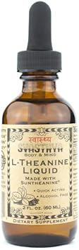 Svasthya Body & Mind L-Theanine Pure Suntheanine Liquid Extract by Svasthya, All Natural Relaxation Formula