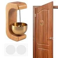 Retro Magnetische Türklingel, Kleine Türklingel Holz Bell, Selbstklebend Türglocke Ohne Bohren, Ladenbesitzerklingel Türöffnen, C-förmige Türglocke, für Cafés Geschäfte Zuhause Garten Dekoration(Gold)