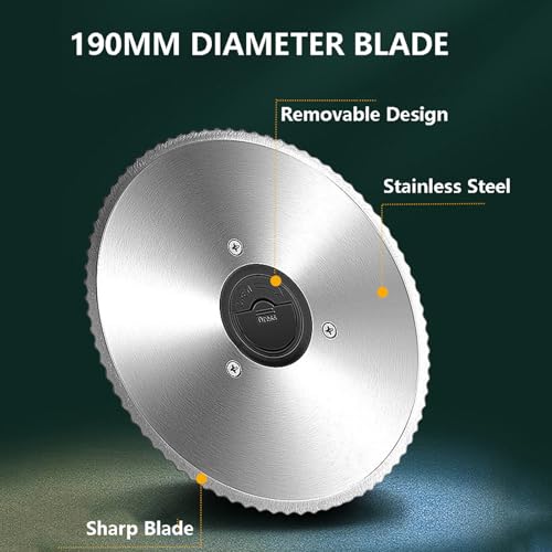 forplubossmmp Electric Deli Food Slicer, Meat Cutter Vegetable Slicing Machine with Removable Stainless Steel Blade and Food Pusher, Automatic Meat Slicing Machine for Cutting Meat/Cheese/Bread - Image 5