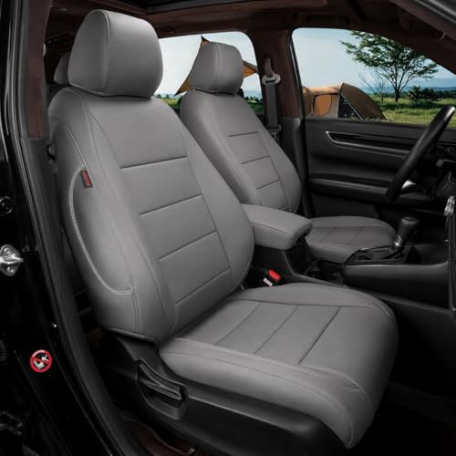 Housses de siège de voiture pour Honda Civic Sedan EX similicuir imperméable ensemble complet gris