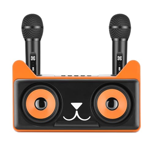 Vayotoy Karaoke Con 2 Micrófonos Inalámbricos, Recargable Altavoces Pa Portátil Con Microfono Karaoke Para Adultos Y Niños, Soporte Bt Aux, Usb,Tarjeta Tf Para Tv, Cantar, Fiesta, Boda, Discurso