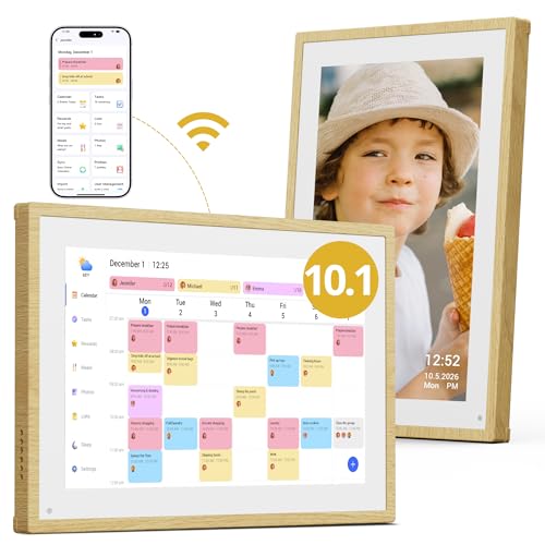 Image of Dragon Touch Digital Calendar 10 inch, Electronic Wall Calendar with Interactive Touch Screen, Smart Family /Home Gift for Schedule Reminders, Task Rewards, Chort Chart and Digital Picture Frame