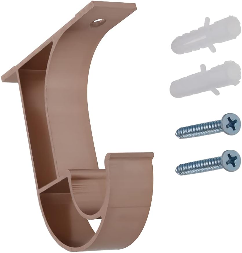 Brackets for Curtain Rods, 2Pcs Single Curtain Rod Brackets for Drapery Rod Premium Aluminum Alloy Heavy Duty Curtain Rod Holders for Living Room, Screen Porches, Family Room Rose Gold