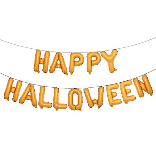 Holiday Halloween Decorations Foil Balloons for Home Festival, New Year Banner Globos Party Decoration (Orange)