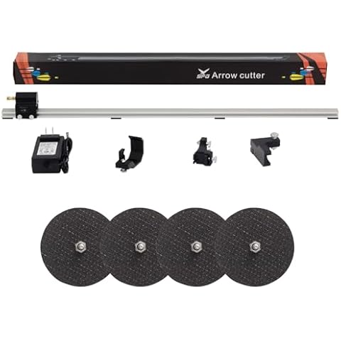 SPG Electric Archery Arrow Saw, Adjustable Carbon Arrow Cutter Precision Arrow Cutter Carbon Arrows Kit with 2 Additional Replacement Saw Blades Professional Arrow Squaring Tool for Arrow Shaft DIY Cover