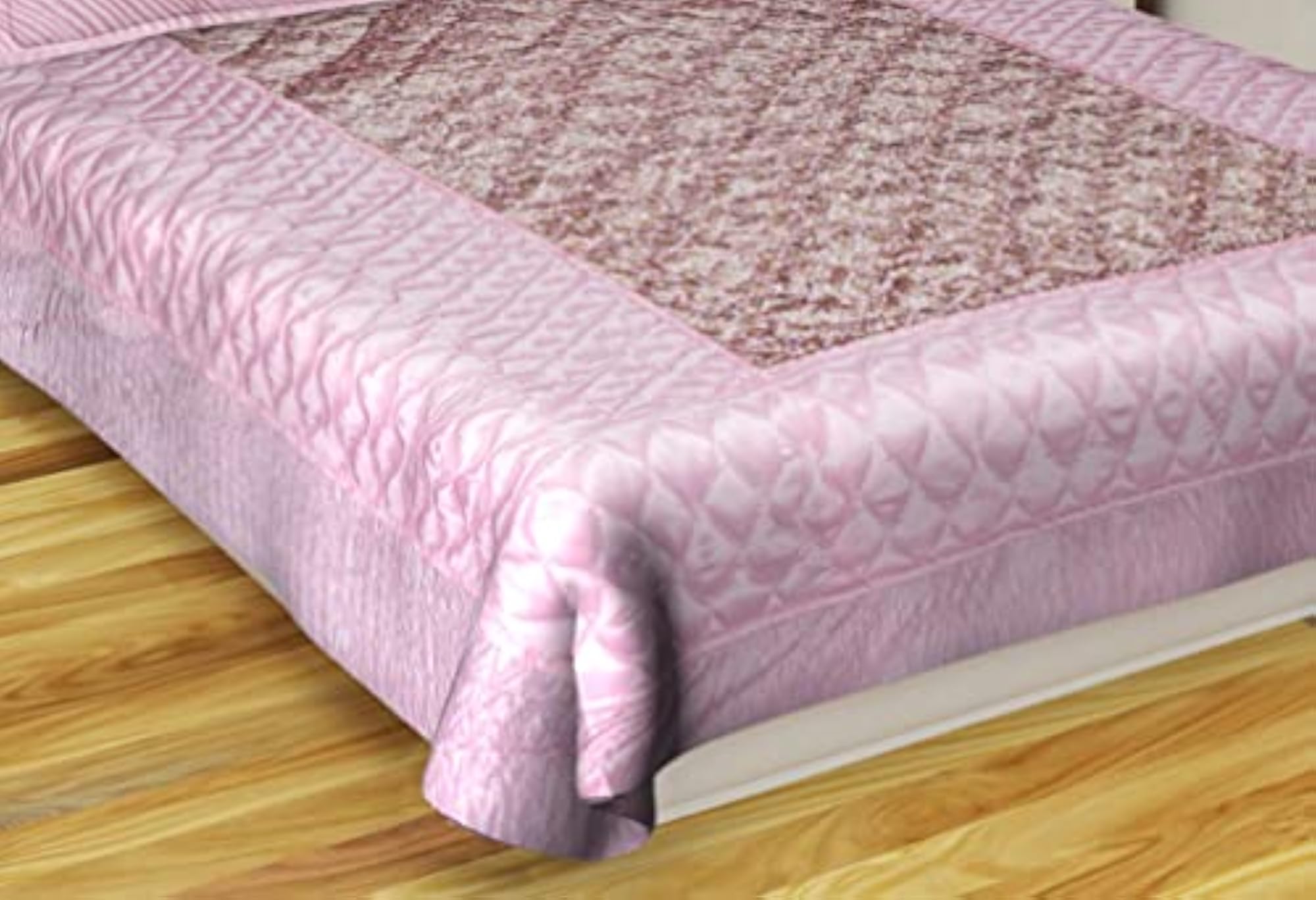 310 TC Satin Gold Printed Wedding Bedding Set