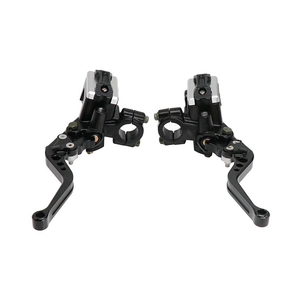 LUOKEKE Brake Clutch Levers Aluminum Adjustment Motorcycle Cylinder Lever Hydraulic Brake Pump Clutch Handle Handlebar(Black)