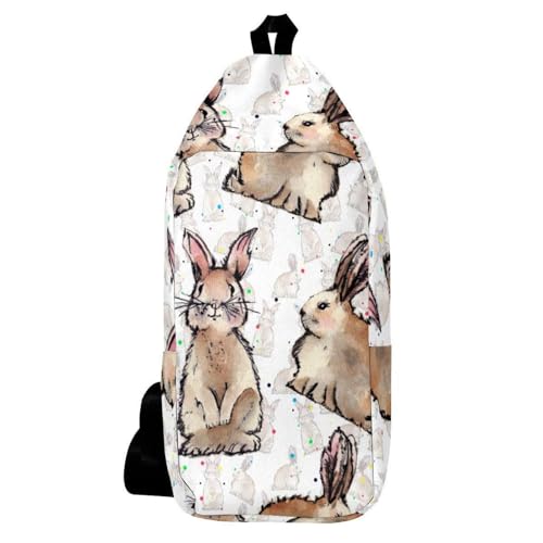 Sac à dos à bandoulière motif lapin original et sac multicolore