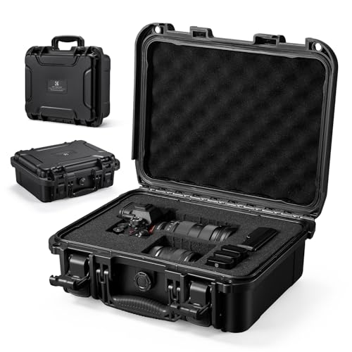 K&F CONCEPT Mallette pour Appareil Photo, étanche IP67, résistante aux Chocs et à la poussière, avec Mousse de Protection personnalisée pour Appareil Photo/Objectif/Instruments de précision