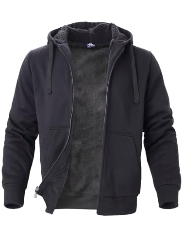 Facitisu Flannel Hoodies for Men Sherpa Lined Heavy Fleece Plaid Jacket Mens Coats Plus Size Big Tall