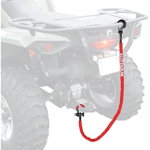 4FT UTV ATV Recovery Strap 19400LBS with Winch Hook and D-Ring Shackle, Synthetic Tow Rope Premium Mudding Accessories Cover