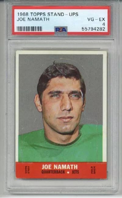 1968 TOPPS STAND UPS JOE NAMATH FOOTBALL CARD NEW YORK JETS ICON PSA 4 LOW POP