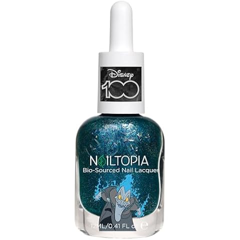 Nailtopia Bio-Sourced Chip Free Nail Lacquer Disney Collection, Hades, 0.41 oz - All Natural - Vegan - Strengthening - Quick-Dry - Long Lasting - Cruelty-Free - Nail Polish Cover