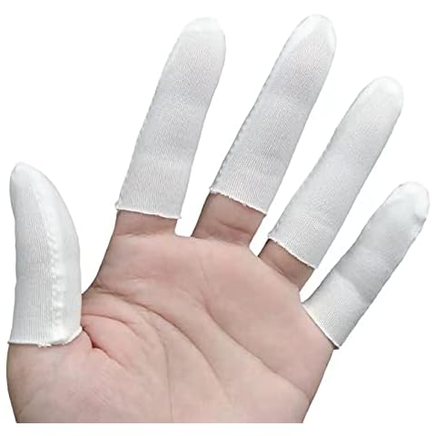 Zfyoung Cotton Finger cots (Pack of 100)，Cloth Finger cots,Comfortable and Breathable, Absorb Sweat, Protect Fingers Cover