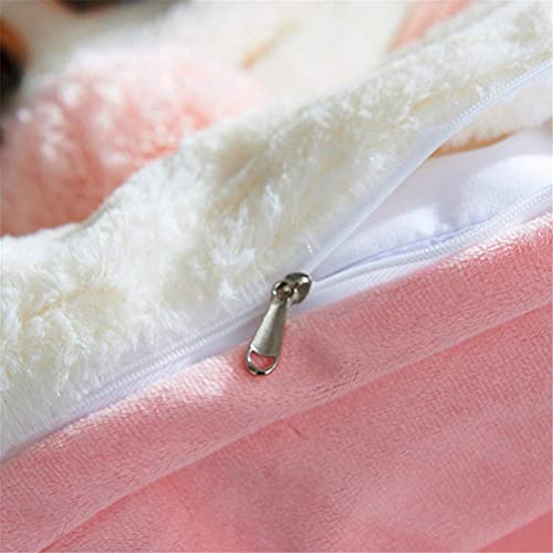Housse de couette shaggy double beige ensemble de lit chic à pompons Guojm
