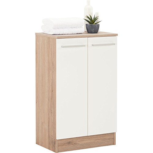 Pelipal Badezimmerschrank Quickset 380 in Sanremo Eiche Terra quer Nachbildung, 50 cm breit | Unterschrank mit 2 Türen und 1 Einlegeboden