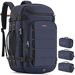 Tolaccea Travel Backpack Carry On 40L, Laptop Backpack with 3 Packing Cubes, Flight Approved Duffel Luggage Bag for Men Women, Water-resistant Large Business Rucksack Daypack, Fits 15.6" Laptop, Navy
