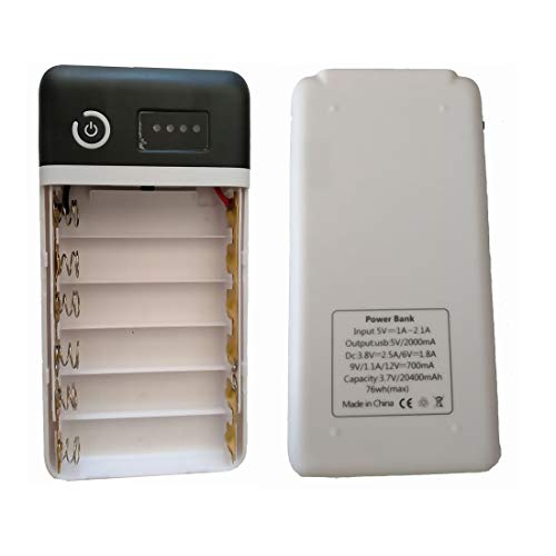 Abovehill 18650 Mobile Battery Box With Led Light And Battery Indicator,Dual Usb And Dc Outputs For Iphone And Android Phones #TOP1