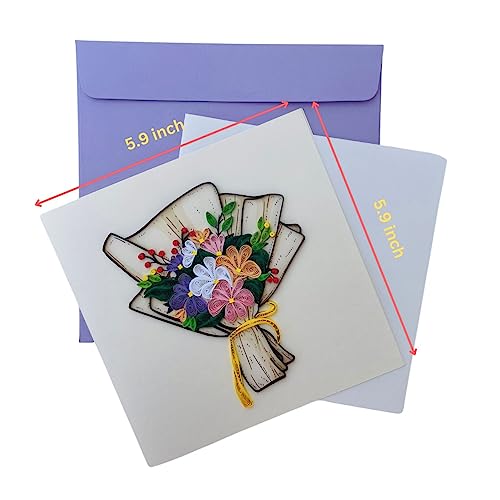 Quilling Card 3D Greeting Cards, Paper Card (Bundle Of Flowers) #TOP2