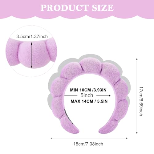Image of MAYCREATE Headband Hair Bands for Women Facial Hair Band for Women, Hair Band for Face Washing Makeup Spa Head Band Sunflower Edge Sponge Hairband - Purple